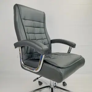 Pu Gray Leather High-Back Computer Chair