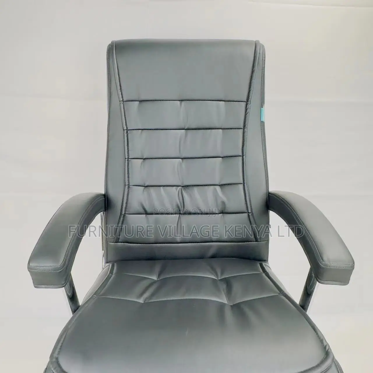 Pu Gray Leather High-Back Computer Chair