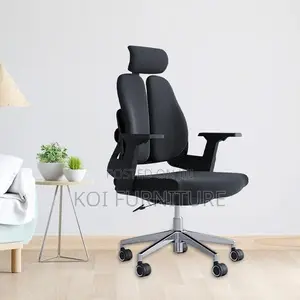 Office Chair : Black High-Back Dual Orthopedic Office Chair