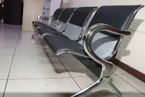 Office Bench : L12 Four-Link Metal Waiting Bench With Padded Seat