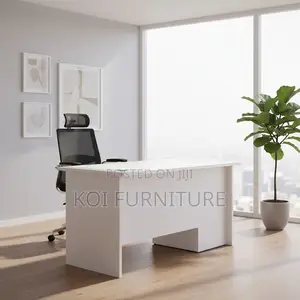 Office Desk; 1.4 Meters White Melanine Executive Office Desk