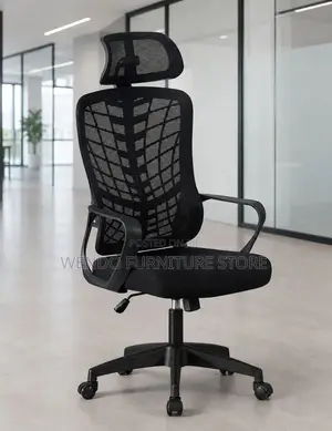 Office Chair : Black Mesh High-Back Ergonomic Office Chai