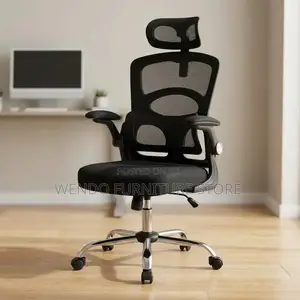 Office Chair : Black Ergonomic Mesh High-Back Office Chair