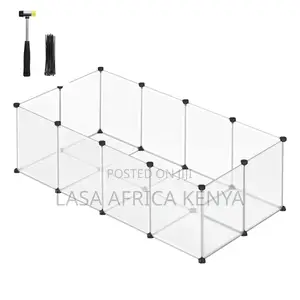 White Plastic Outdoor Pet Enclosure With Floor Plates – Expandable Gar