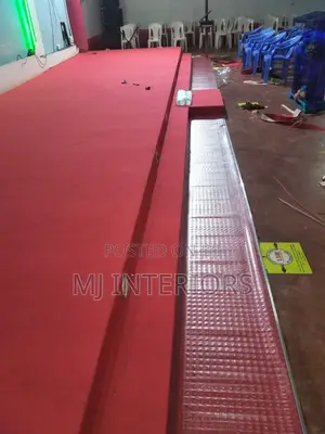 Premium Red Delta Church Carpet Rolls Ready for Fitting