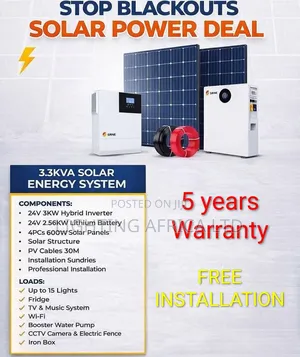 3kva Hybrid Inverter - 3kwh Lithium Battery - (4)600w Bifacial Solar