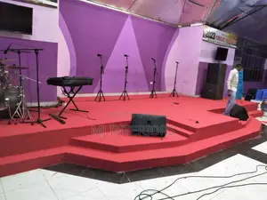 Stylish Red Delta Carpet for Modern Church Altars