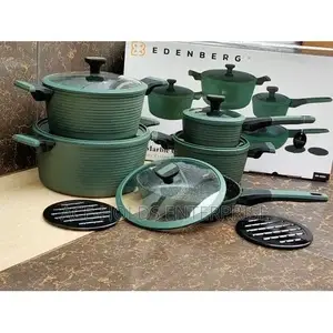 Edenberg Marble Non-Stick Cooking Pots - 12 PCS Cookware Set