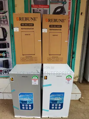 Rebune Single Door Fridge - Silver White Colors - 90 Litres
