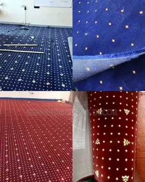 Executive Office Carpets in Red-Maroon and Blue Patterns 12mm
