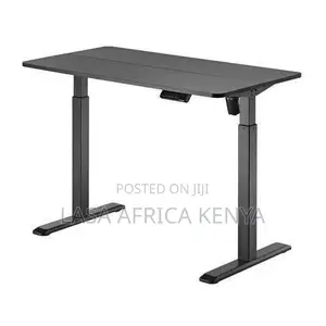 Electric Height Adjustable Sit-stand Desk 129x38cm Black Wood Steel