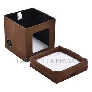 Collapsible Cat House 39.5 X 39.5 X 12.5cm – Soft Suede Cozy Sherpa