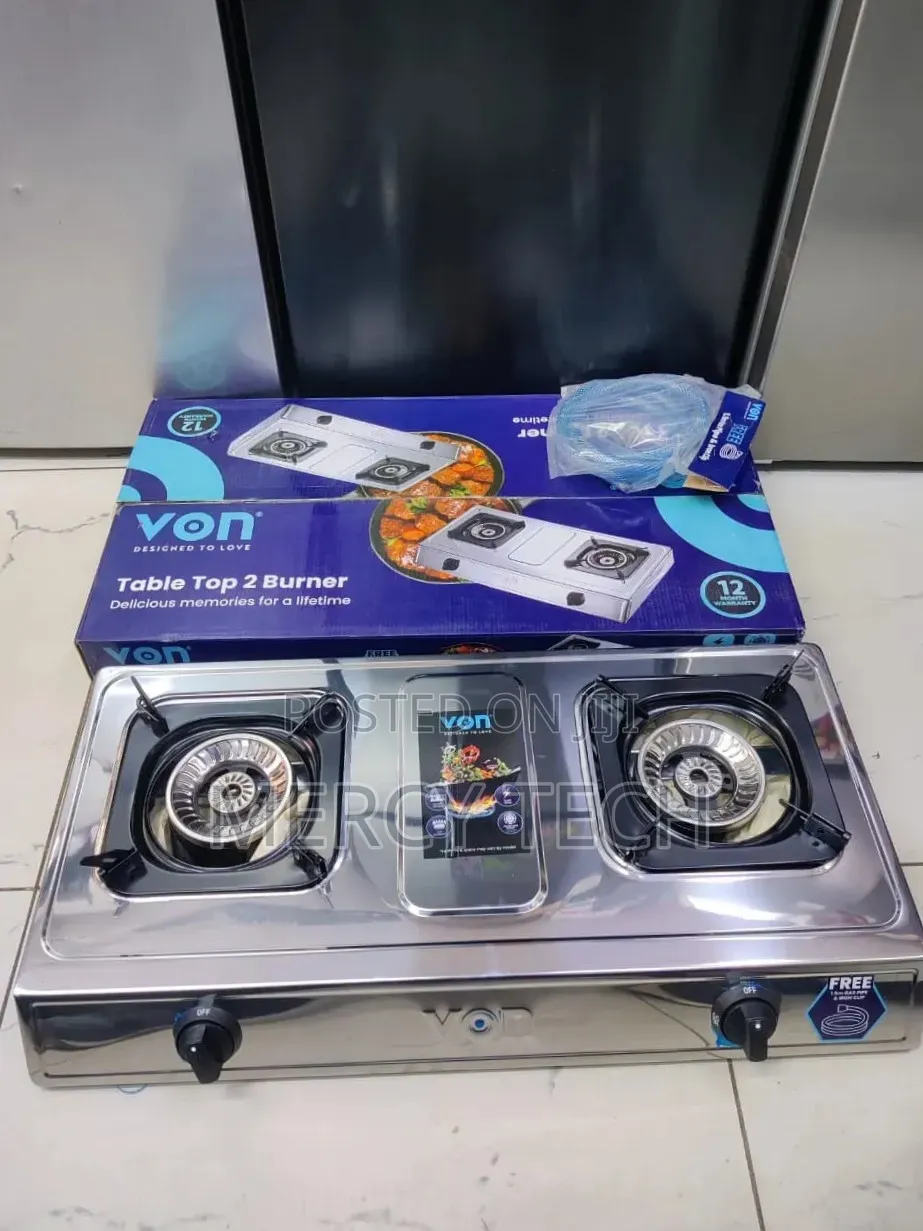 Von Table Top 2 Burner Stainless Table Top Cooker