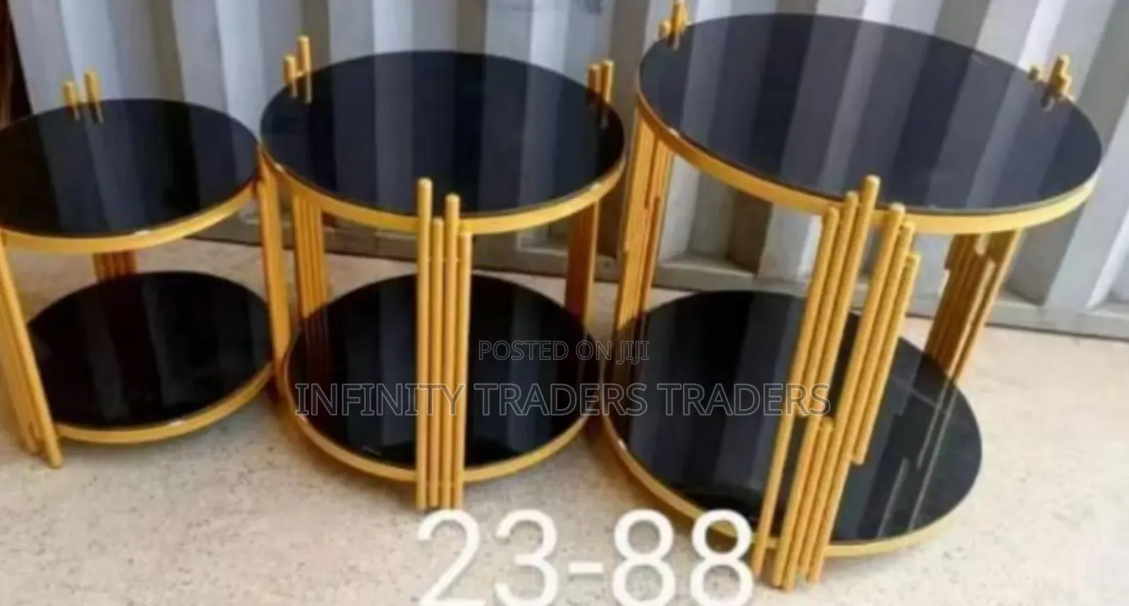 3 in 1 Executive Glass Effect Marble Table