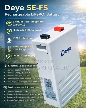 Deye 5.12kwh - 48v Top Quality Lithium Ion Battery 6000 Cycle