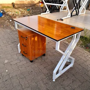 Office Metallic Desk With Lockable Drawer Cabinet