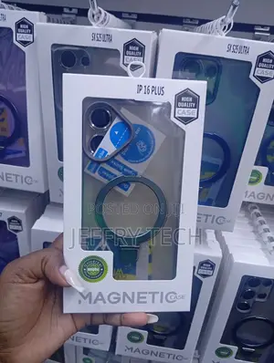 iPhone 16 Plus Magnetic Case With Raised Metallic Trim Frames.