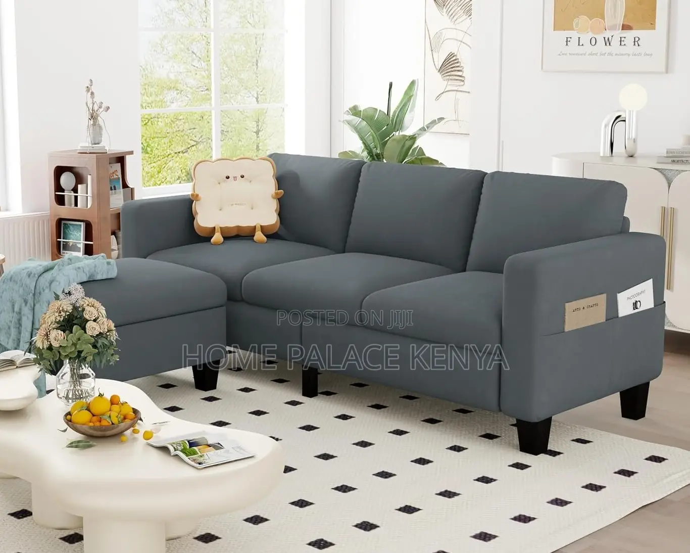 Home Sofa: 3 Seater Cloud Couch With Ottoman