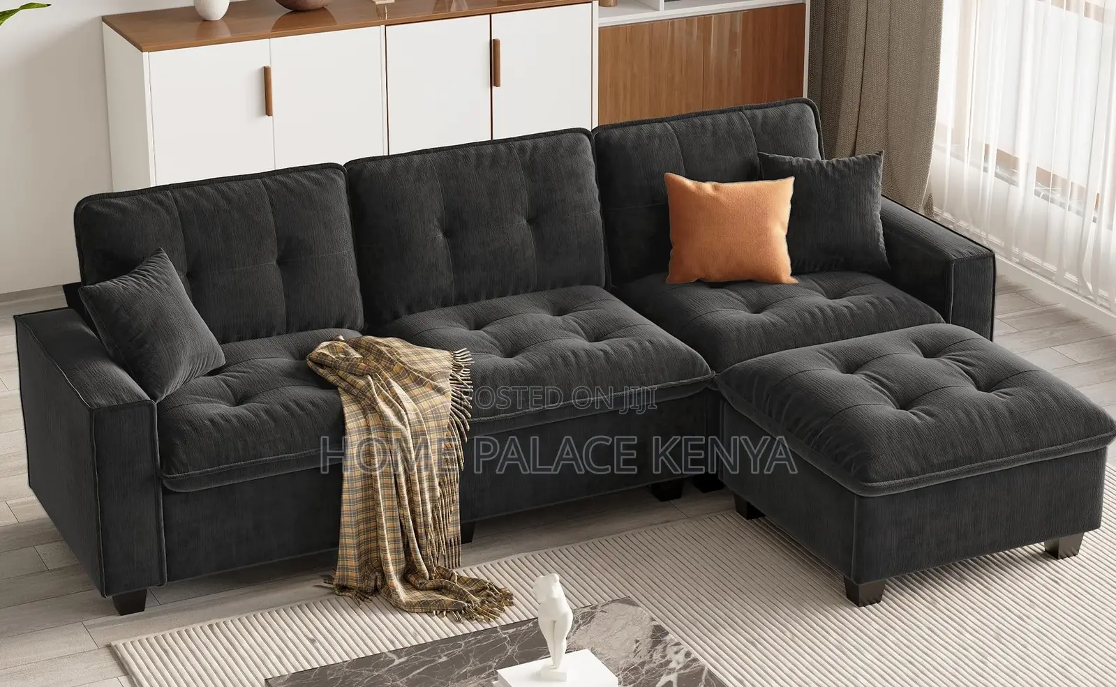 Home Sofa: 3 Seater Cloud Couch With Ottoman