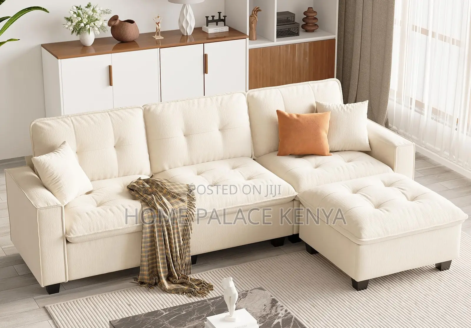 Home Sofa: 3 Seater Cloud Couch With Ottoman