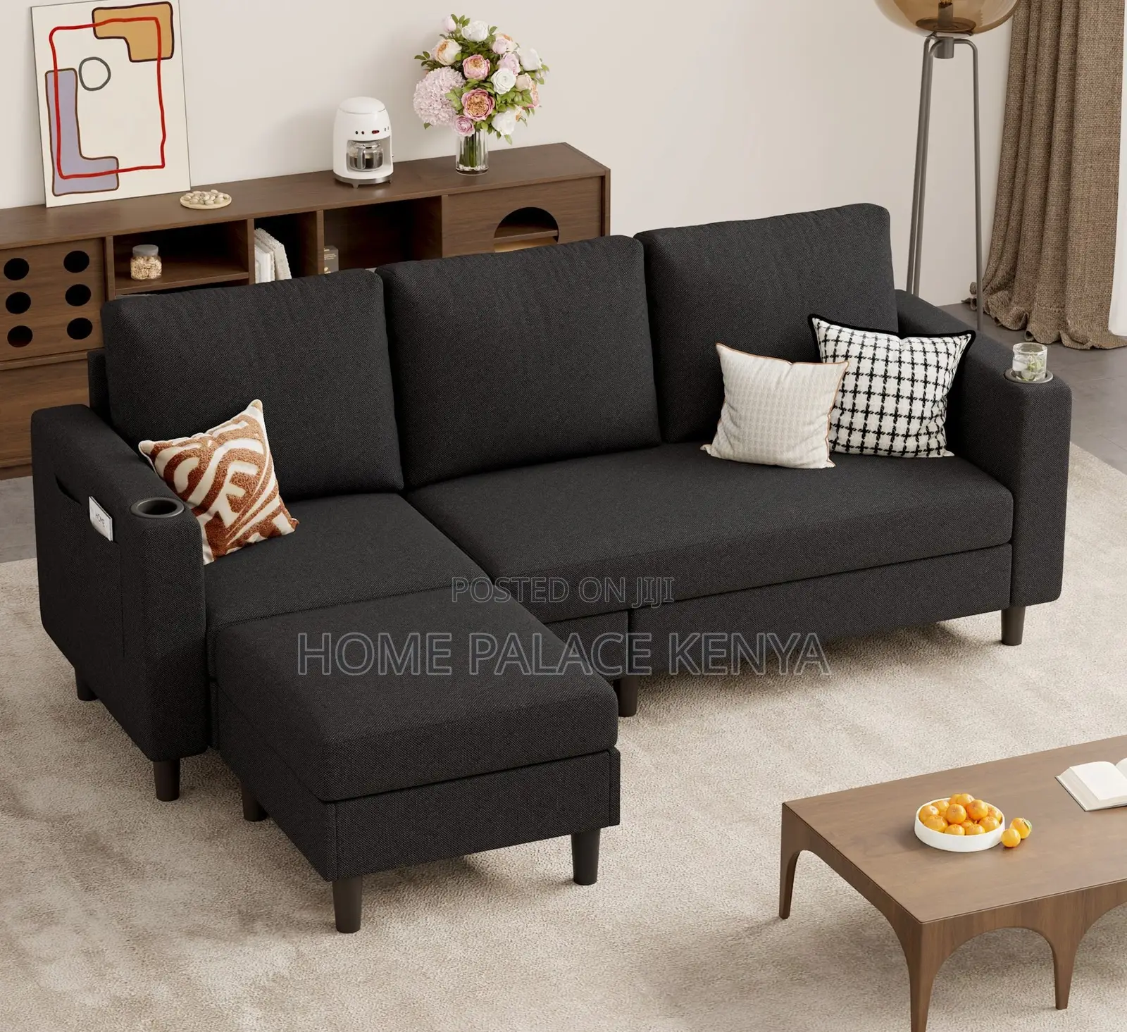 Home Sofa: 3 Seater Cloud Couch With Ottoman