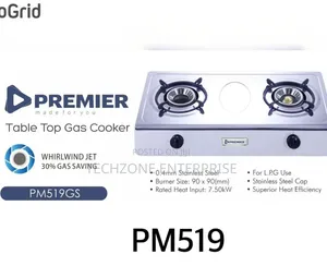 Ramtons Rg-519 Stainless-Steel Tabletop Gas Cooker 