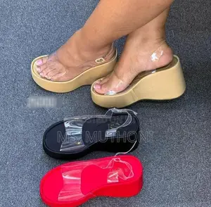 Women's Transparent Strap Platform Wedge Sandals Size 36-41