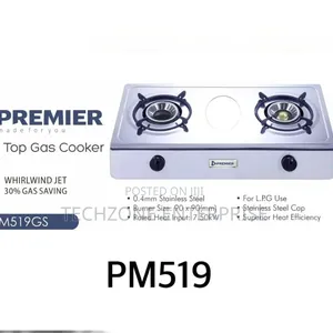 Ramtons Rg-519 Stainless-Steel Tabletop Gas Cooker Auto Ignition 
