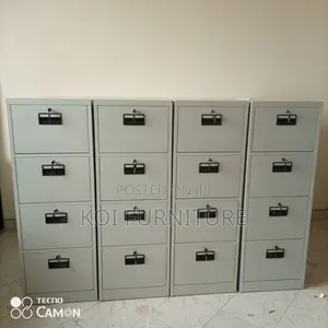 Office Cabinet:4-Drawer Metallic Office Filing Cabinet-Individual Lock