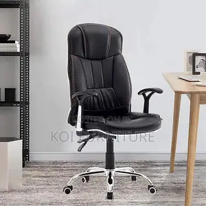 Office Chair : G08 Black Faux Leather Executive Reclining Office Chair