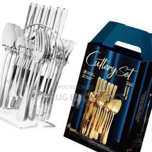 24pcs Stainless Steel Cutlery Set Silver Colour