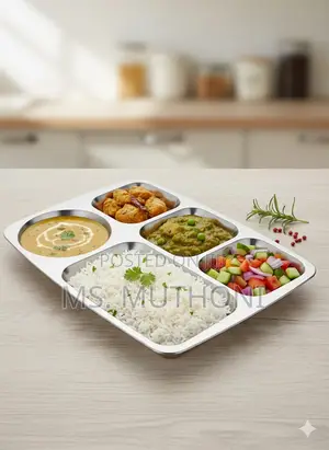3 PCS 5 Partitions Stainless Steel Plate