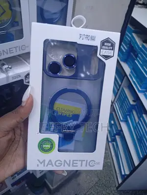 iPhone 17 Pro Max Transparent Blue J-Case Magnetic Stand Case