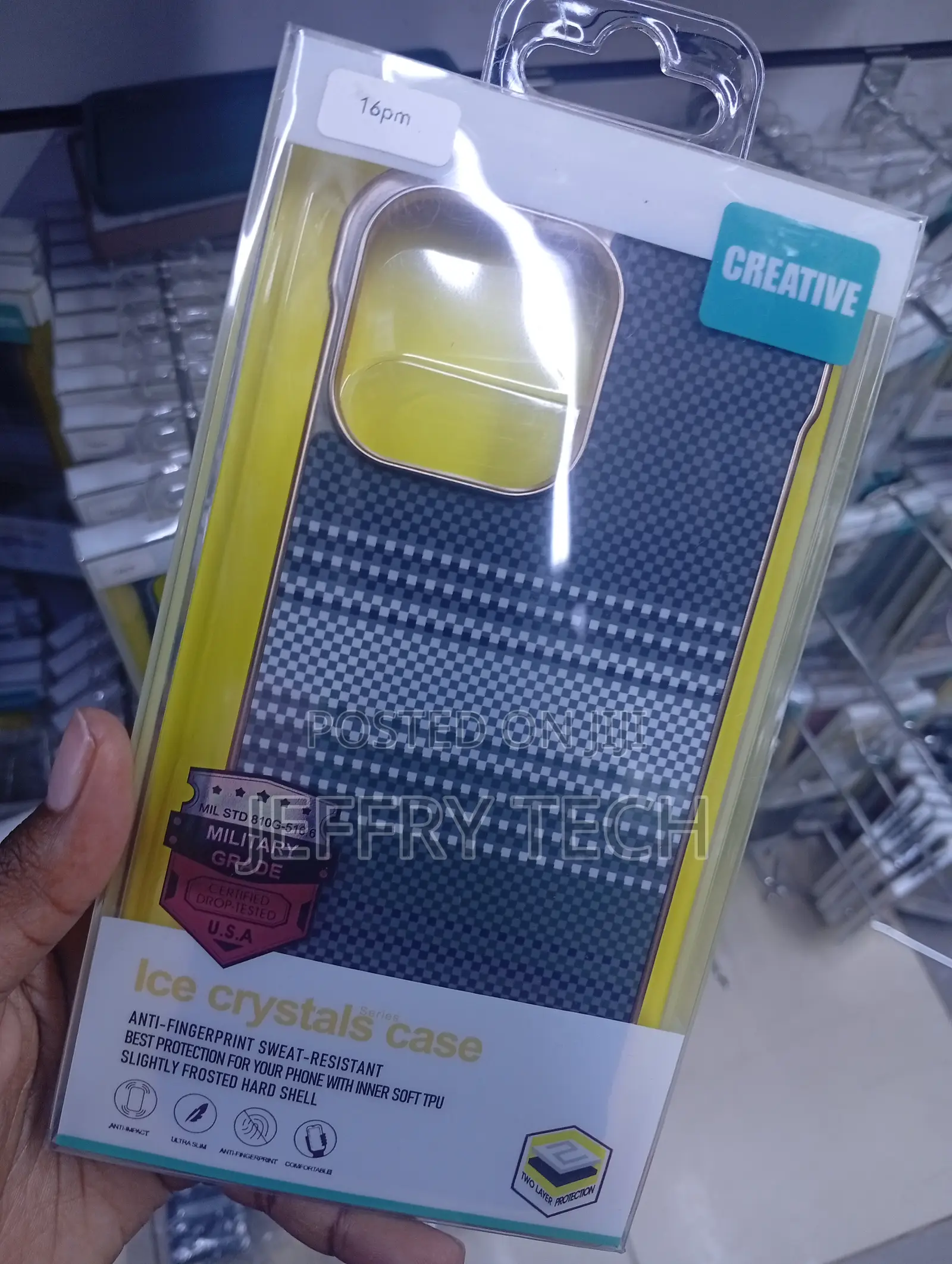 iPhone 13 Pro Max Gray and White Checkered Pattern Case