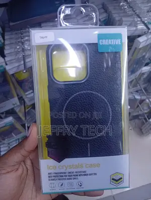 iPhone 16 Pro Max Black Leather-Textured Protective Phone Case