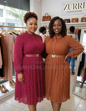 Ladies Polka Dots a Line Dresses