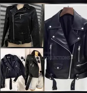 Ladies Plain Coloured Crop Leather Jacket