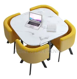Dining Set: 4 Seater Stylish Square Marble Dining Table Set