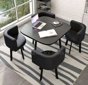 Dining Set: 4 Seater Stylish Square Marble Dining Table Set