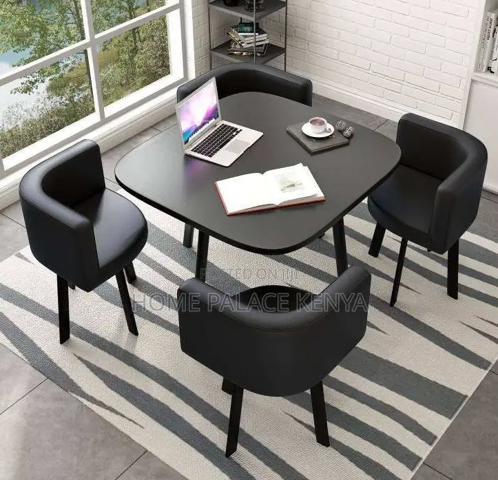 Dining Set: 4 Seater Stylish Square Marble Dining Table Set