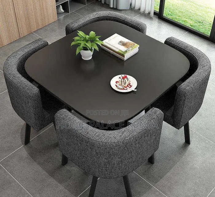 Dining Set: 4 Seater Stylish Square Marble Dining Table Set