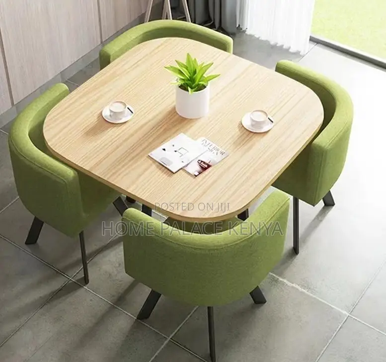 Dining Set: 4 Seater Stylish Square Marble Dining Table Set