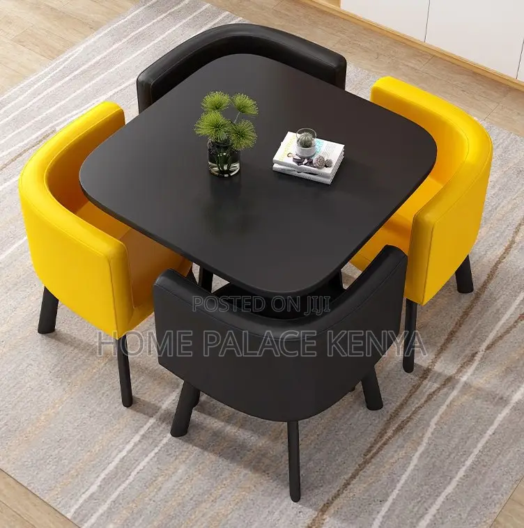 Dining Set: 4 Seater Stylish Square Marble Dining Table Set