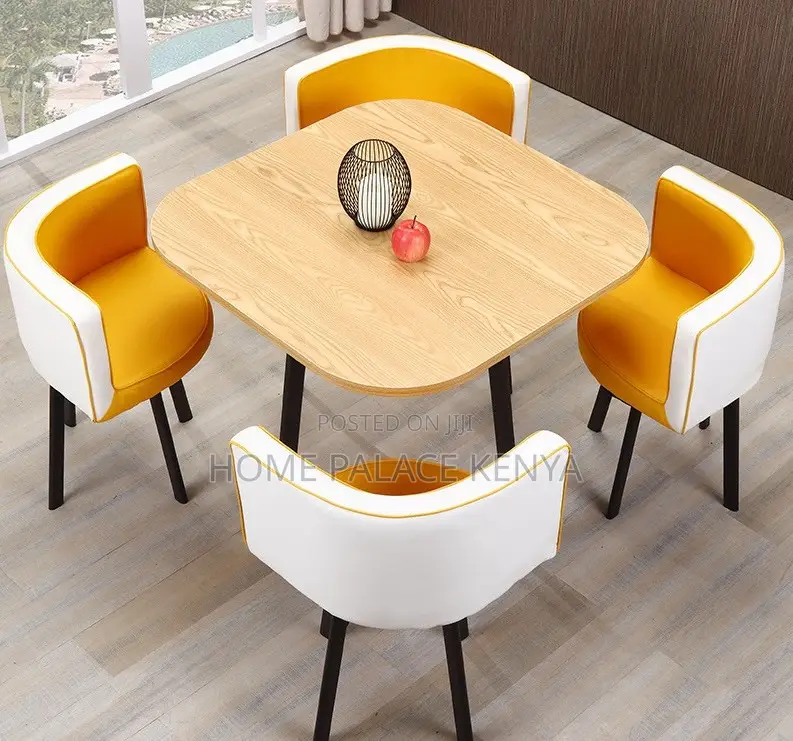 Dining Set: 4 Seater Stylish Square Marble Dining Table Set