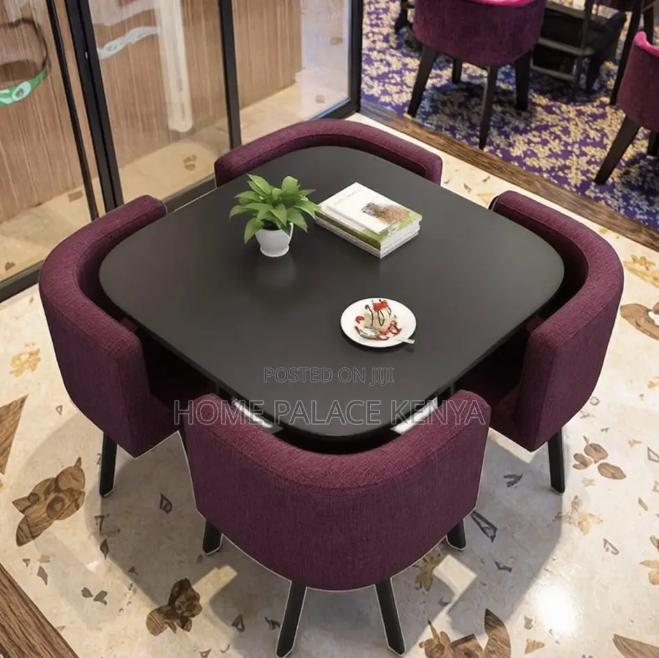 Dining Set: 4 Seater Stylish Square Marble Dining Table Set