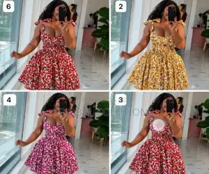 Floral Print Tie-Shoulder Mini Skater Dresses