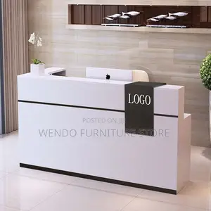 Office Desk : G6 Modern White And Black Melamine Reception Desk,