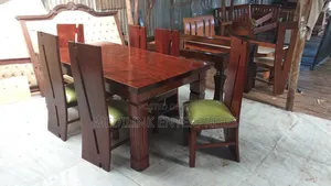 Solid Walnut Chil 6 Seater Dinning Table Set