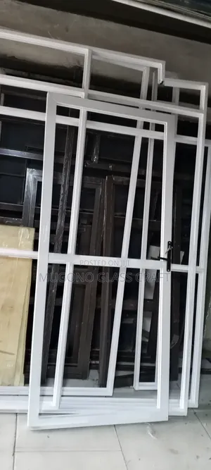 White Coated Aluminium Door