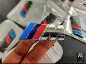 Bmw Silver M Fender Badge Emblem Featuring Iconic Color Stripes L